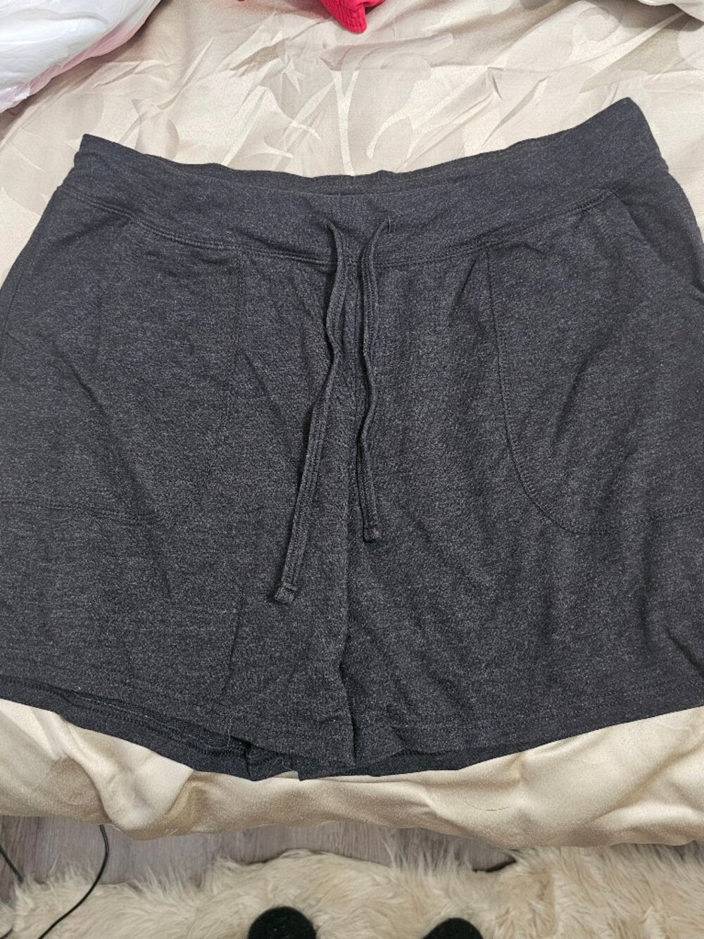 Champion Charcoal Gray Cotton Blend Shorts with Pockets